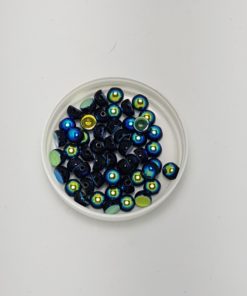 Cabochon A Doppio Foro 6mm Col. Jet Full AB - 10Pz